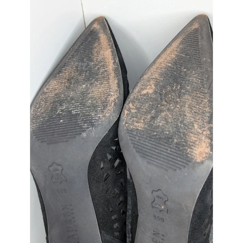 Lauren Ralph Lauren Sania Dress Suede‎ Pump Heels Women's Size 8.5 B Black
